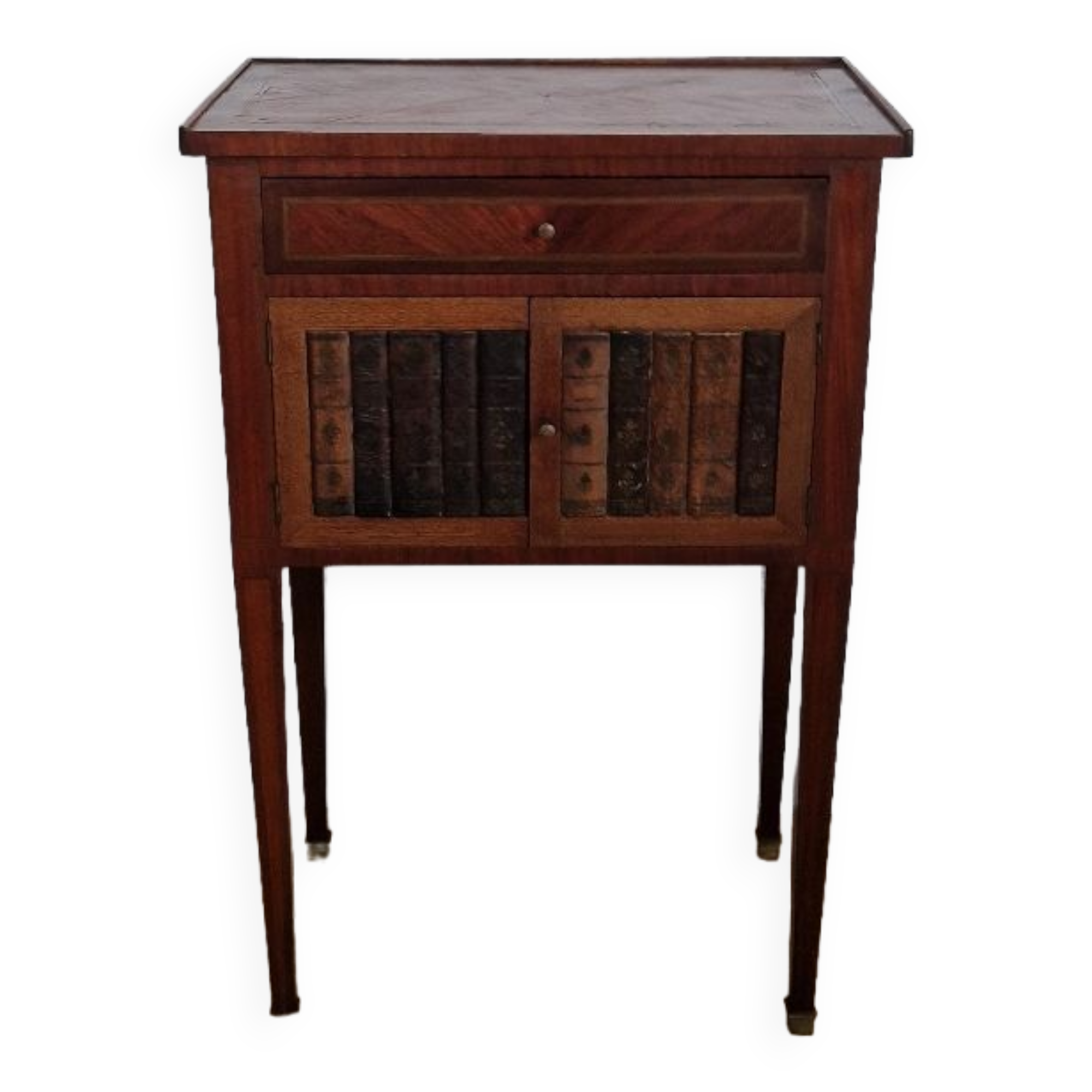 Directory style marquetry side table
