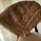 Old embroidery and crochet bedspread