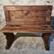 Antique French pine bench – circa 1920 – rustic church pew style