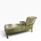 Chaise longue / fauteuil / chaise longue vintage en similicuir vert.