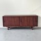 Enfilade vintage design en teck et cuir , années 70