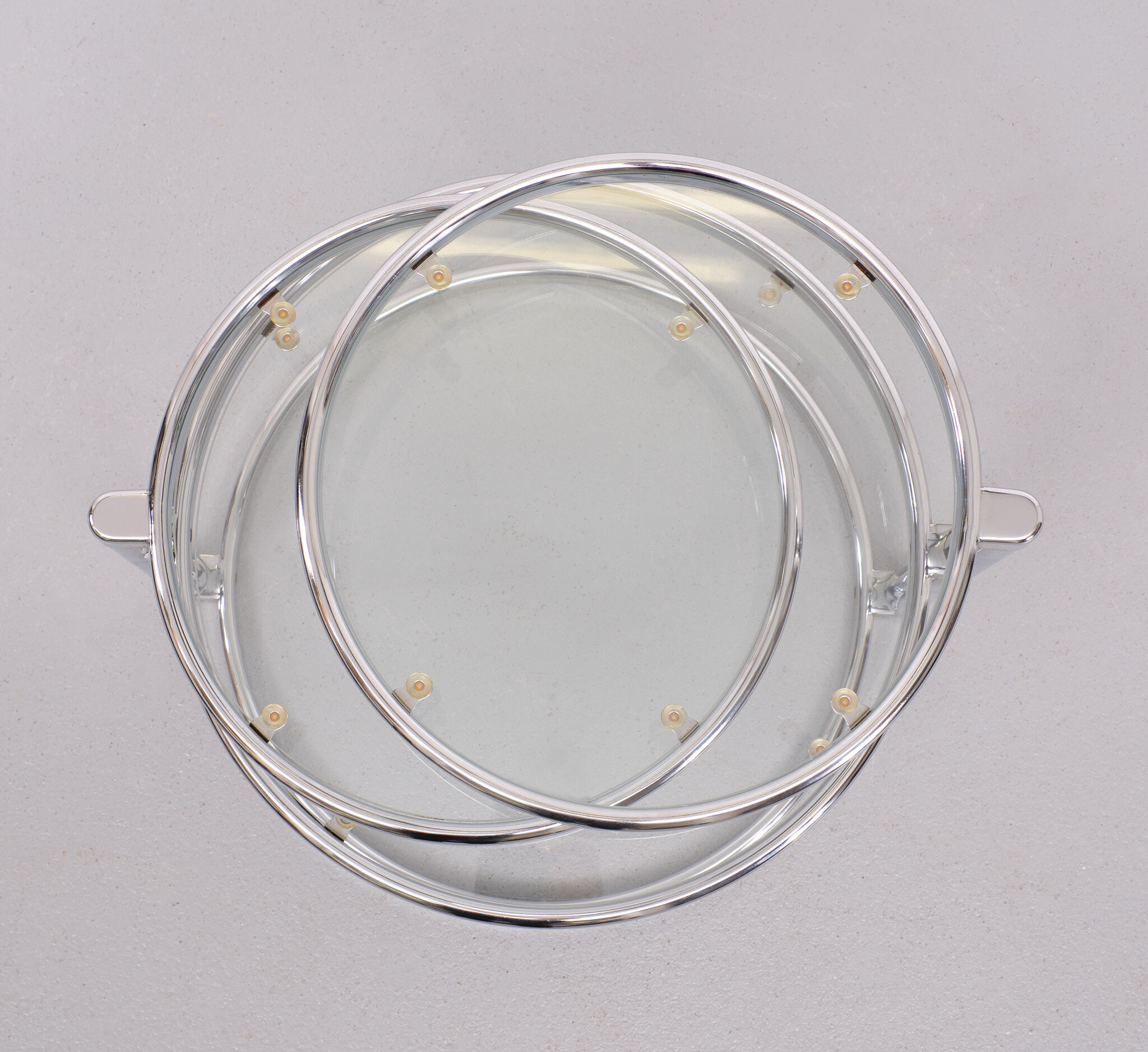 Milo Baughman Style Chrome Swivel Coffee Table 1970s