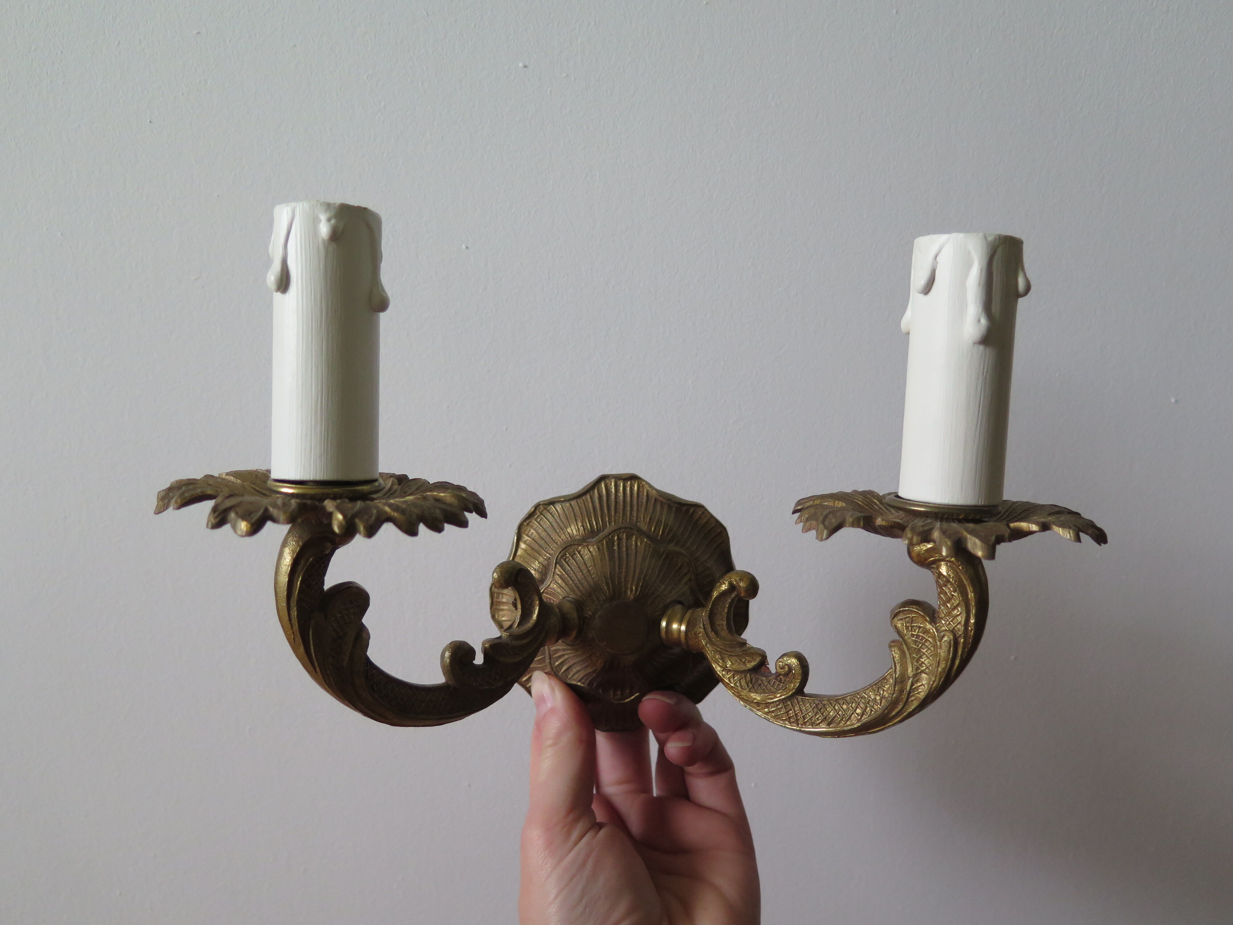 Sconce golden brass candlestick