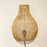 Natural rattan wall light