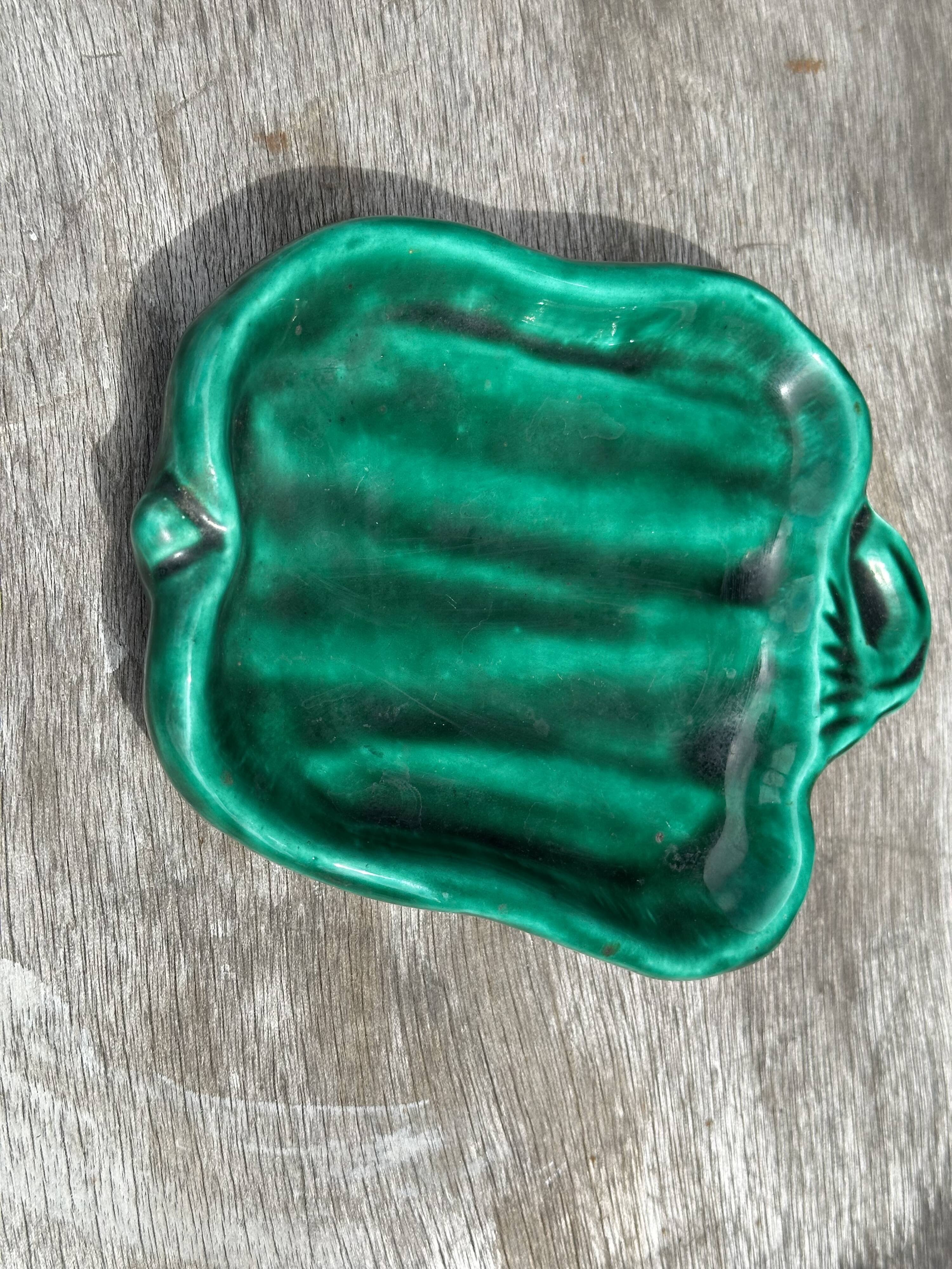 1950s Pepper-Shaped Butter Dish, Signed Vallauris