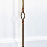 Hammered wrought iron and leather floor lamp by Jean Pierre Rickaert, 1950s