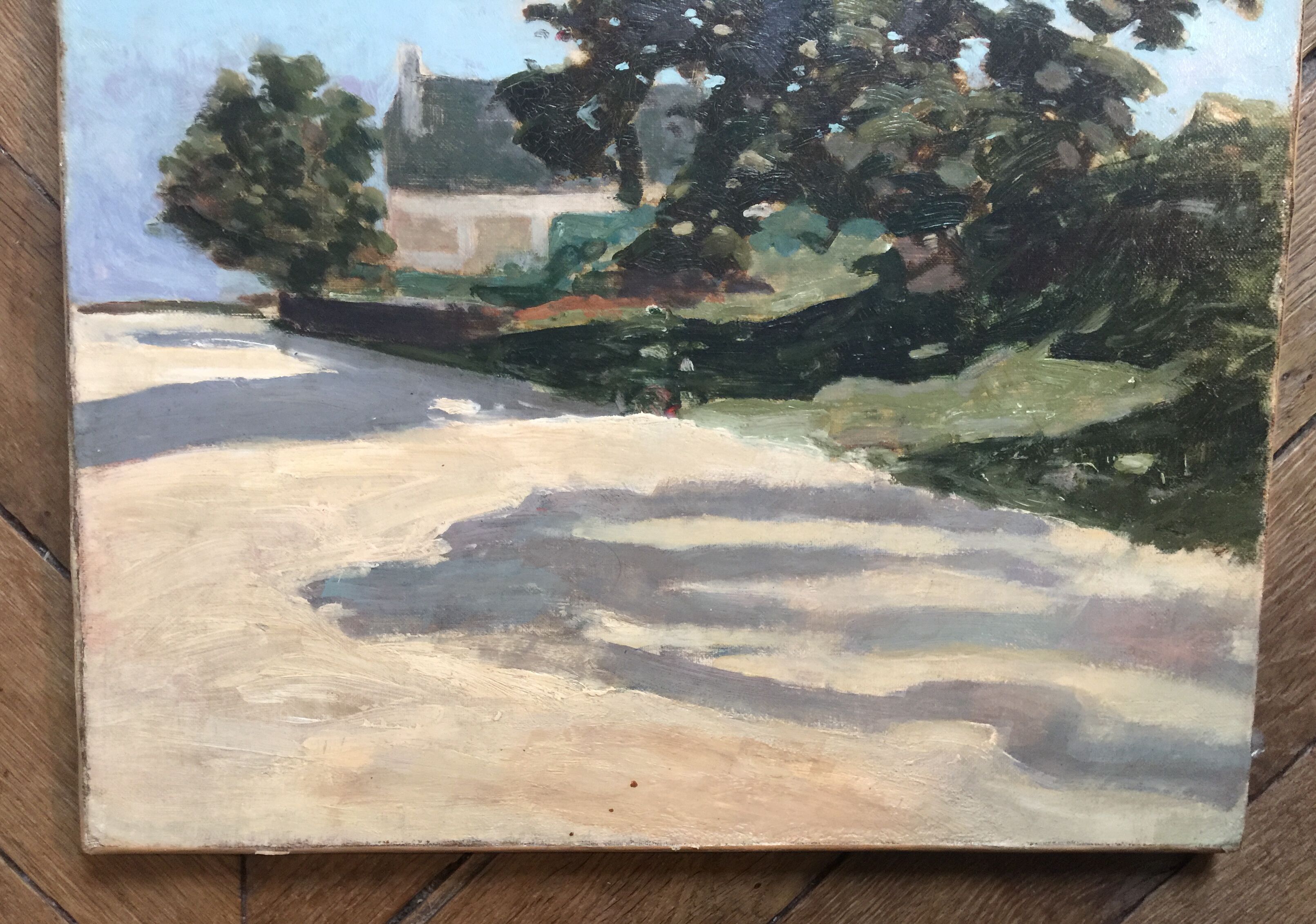 Oil on canvas "The Tree and the Longère"