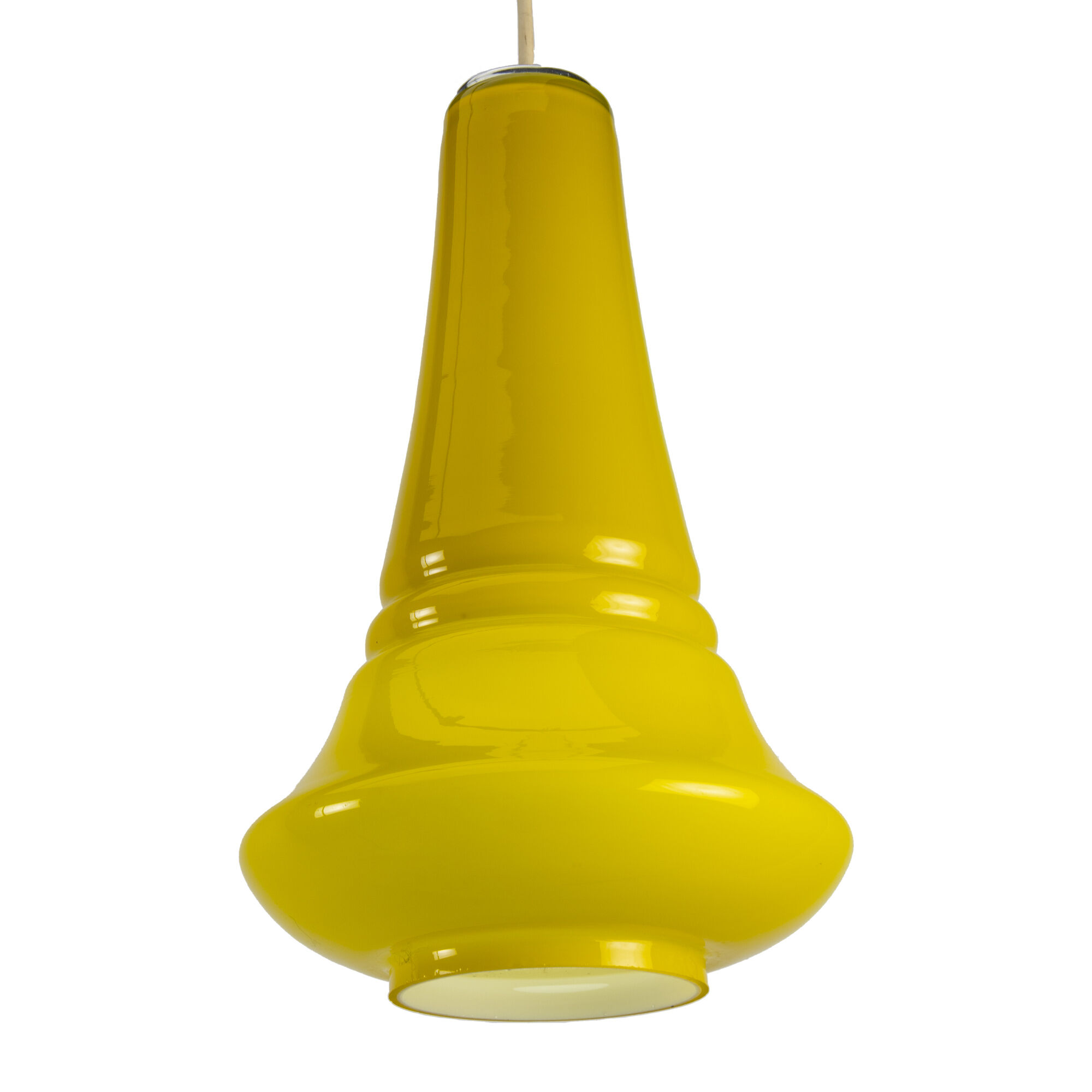 Yellow 'Cone' Peil & Putzler Pendant Lamp