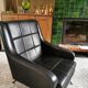 Vintage 1970s black leather armchair