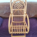 Fauteuil à bascule bambou et rotin pour enfant