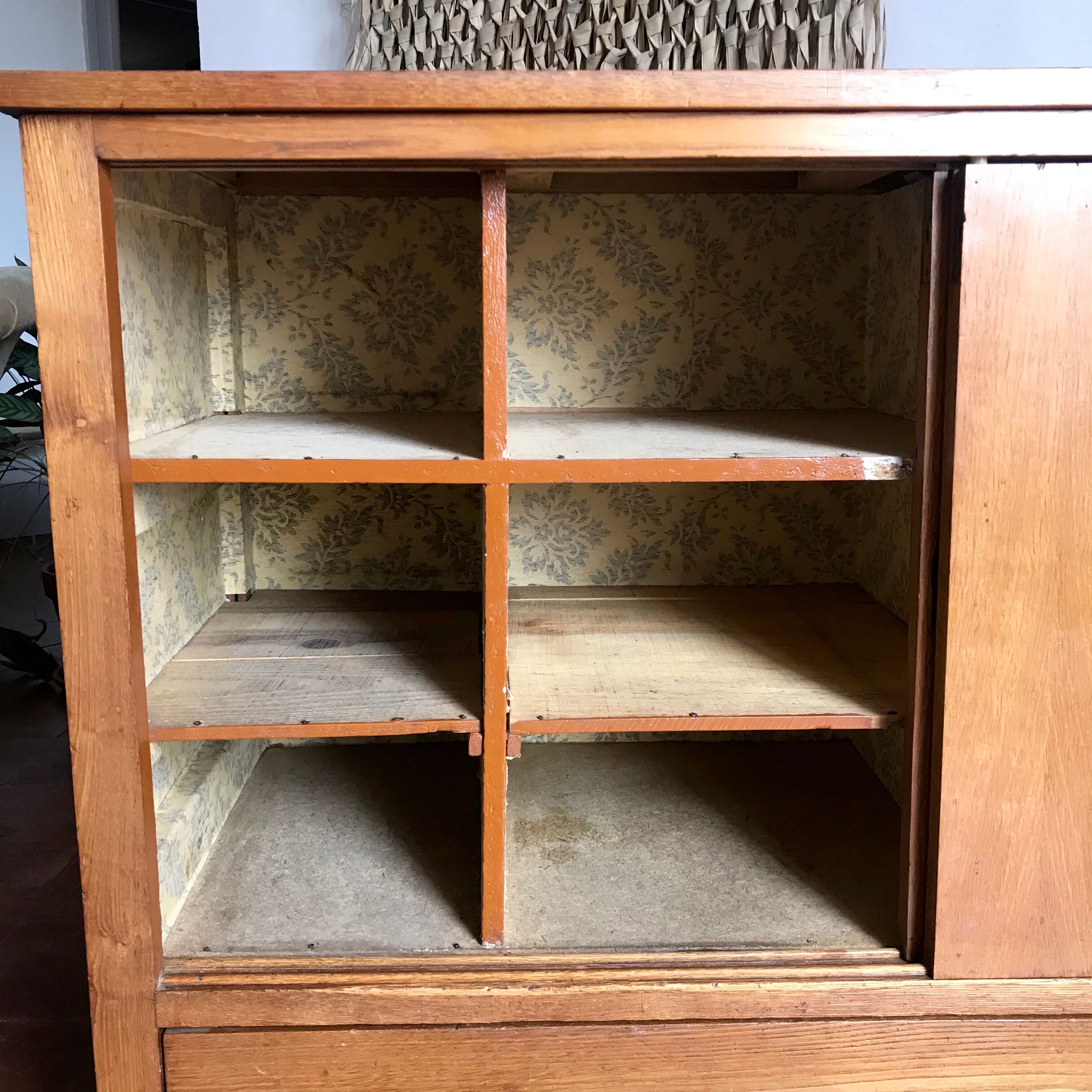 Vintage wooden furniture sliding doors