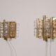 Pair of glass and brass sconces by Carl Fagerlund