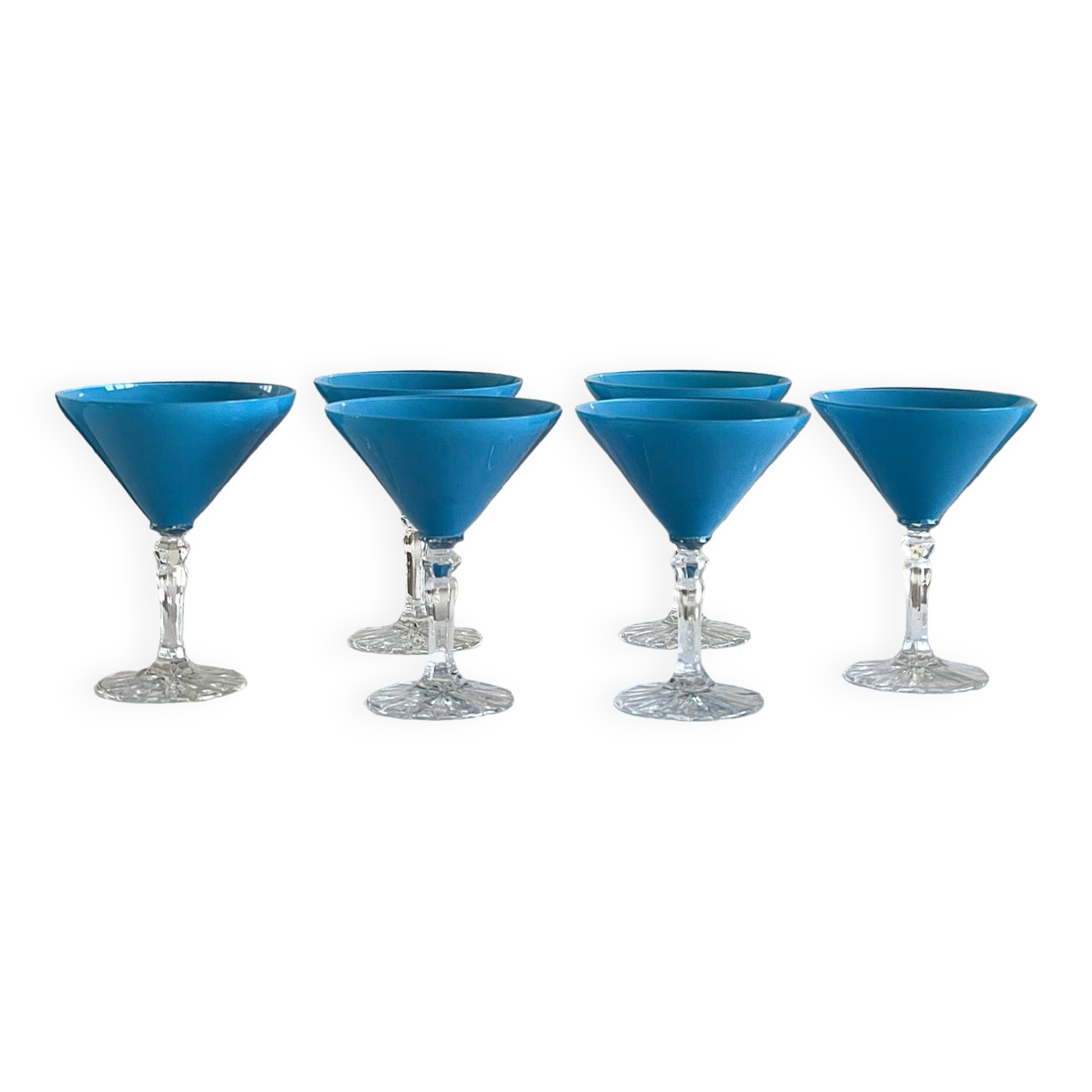 6 crystal cocktail glasses