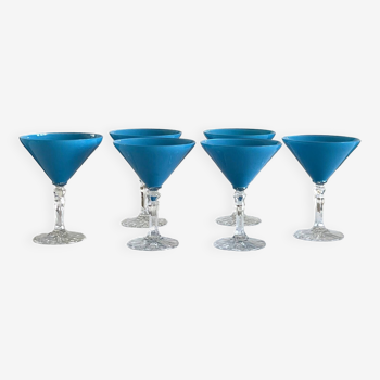 6 verres à cocktails en cristal