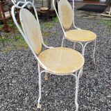 Paire de chaises de jardin en fer forgé
