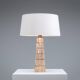 Geometric pyramid shaped travertine-onyx table lamp