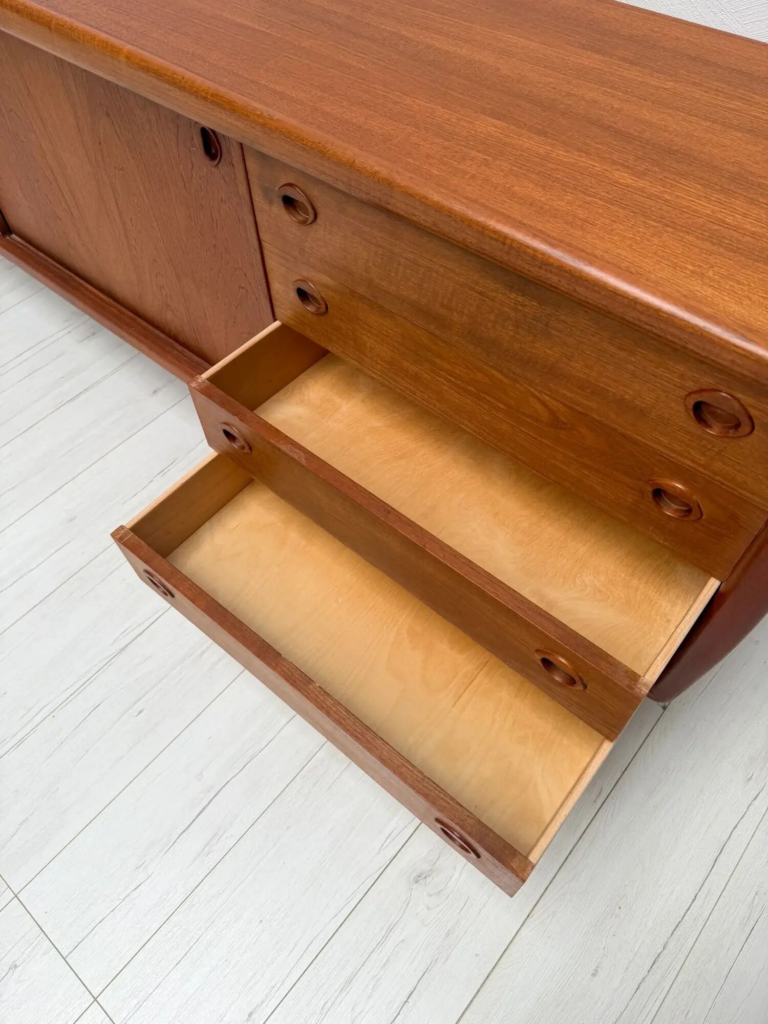 1960s large vintage Danish design teak sideboard by H.P. Hansen
