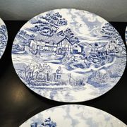 Set of 6 old talking flat plates Lunéville