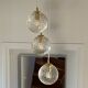Triple pendant light with vintage glass globes