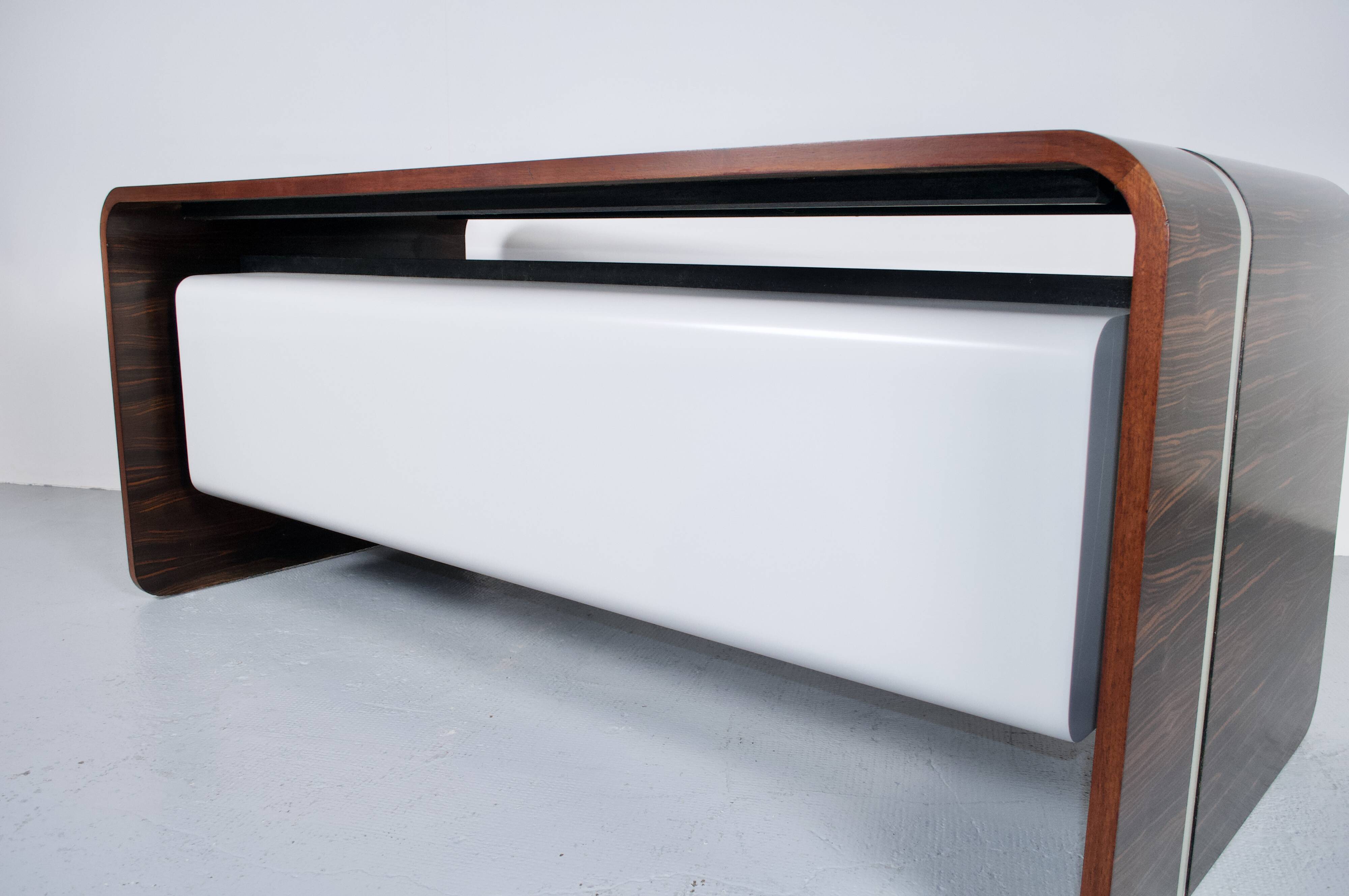 ROSEWOOD DESK MICHEL BOYER TFM EDITION 1970s ROTHSCHILD BANK