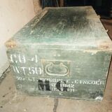 Green ammo chest with letters on it