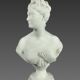 White Marble Sculpture Bust of Diana After Houdon (1741-1828) 19th Century