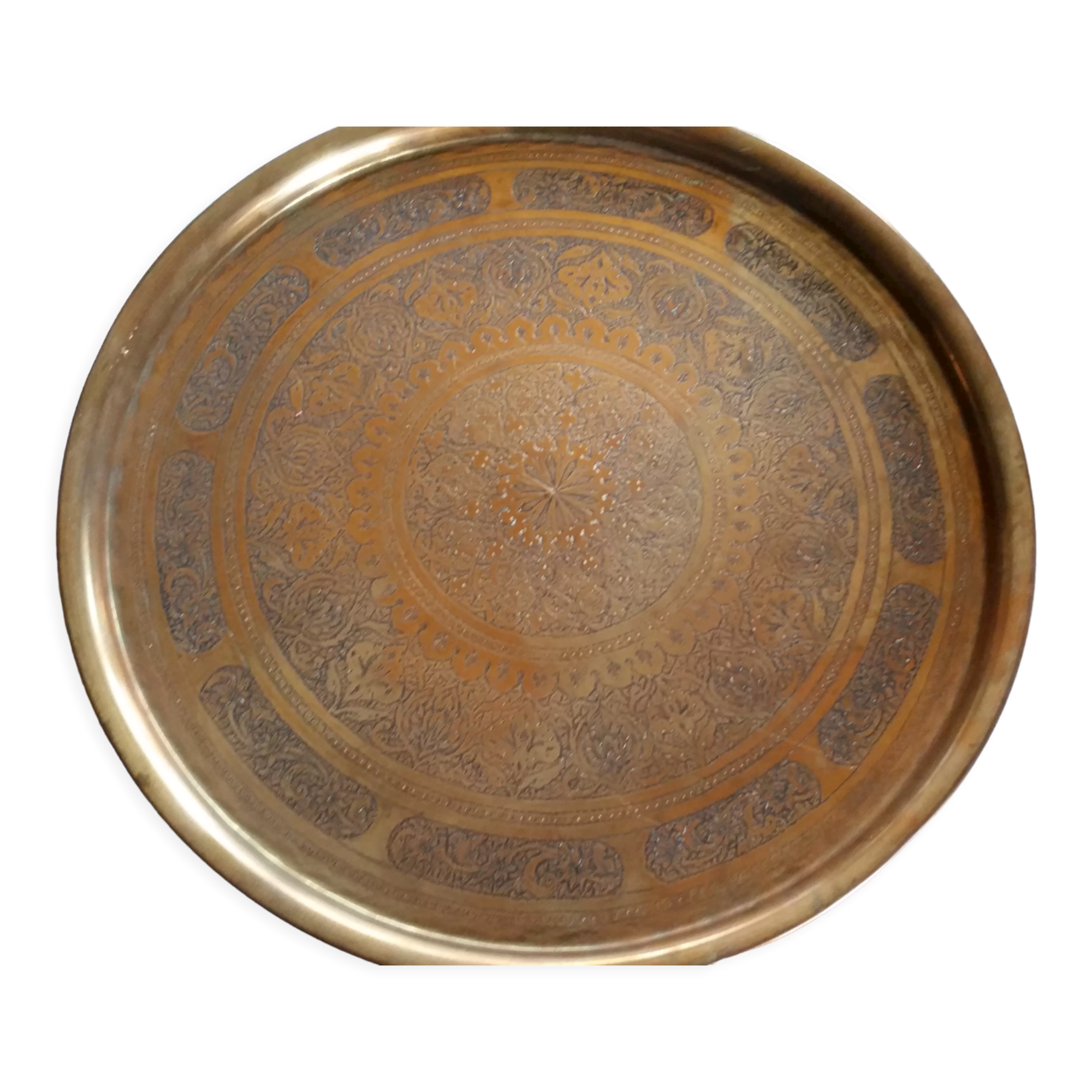 Oriental brass tray
