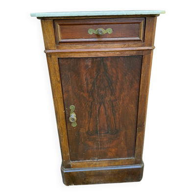 Table de chevet Louis Philippe acajou et marbre blanc du 19ème