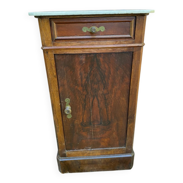 Table de chevet Louis Philippe acajou et marbre blanc du 19ème