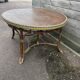Table ovale en bois et rotin , début XX Siècle