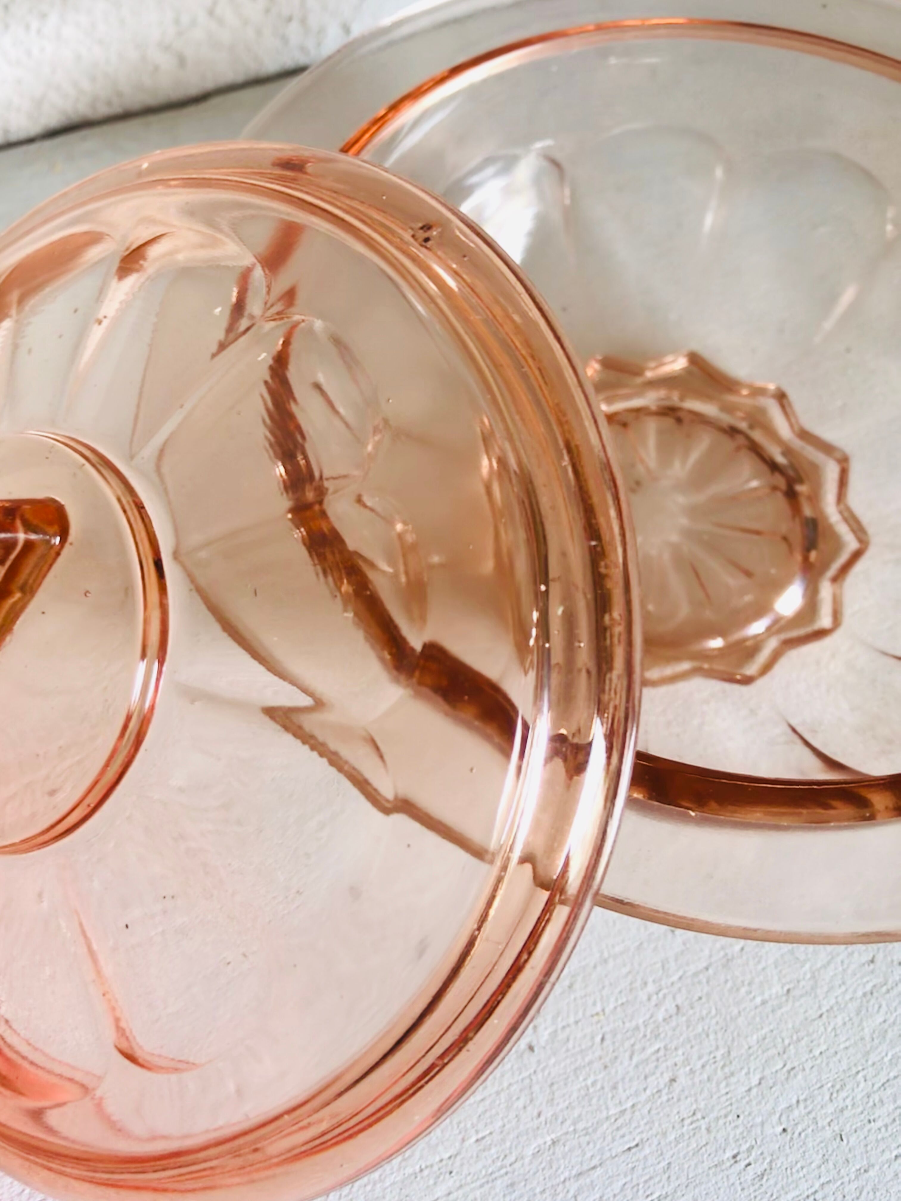 Salmon pink glass candy