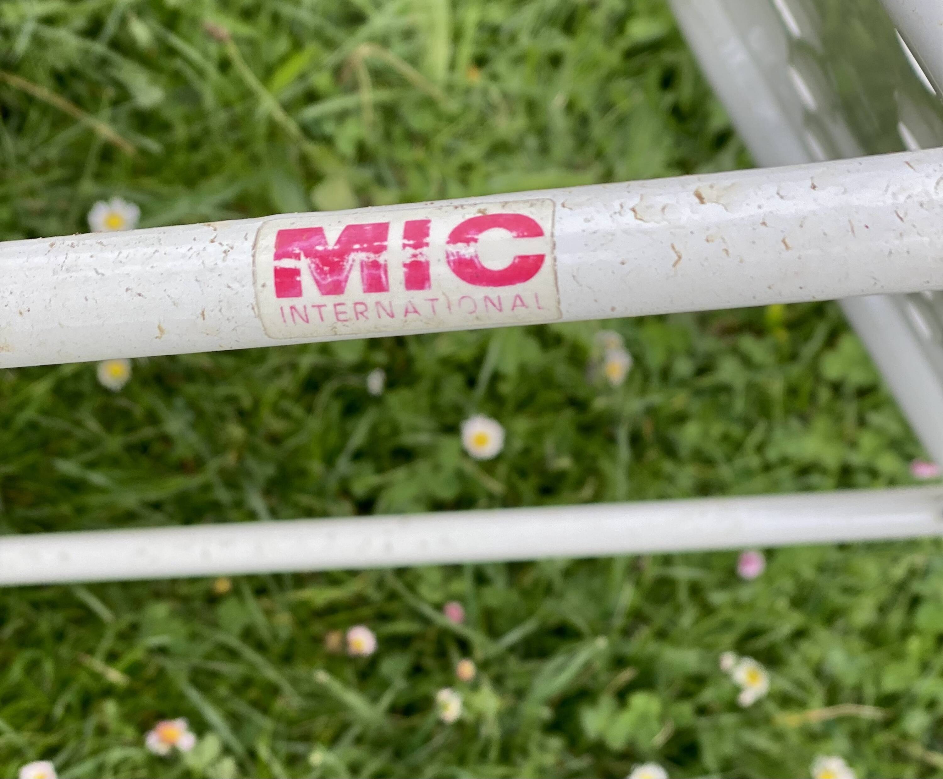 Set of 9 vintage perforated metal folding chairs 1970-80