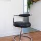 4 vintage Cobra chairs by Giotto Stoppino – Genuine leather and chrome steel