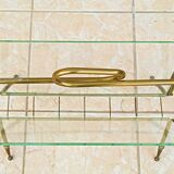 Vintage brass and glass magazine rack 1960s