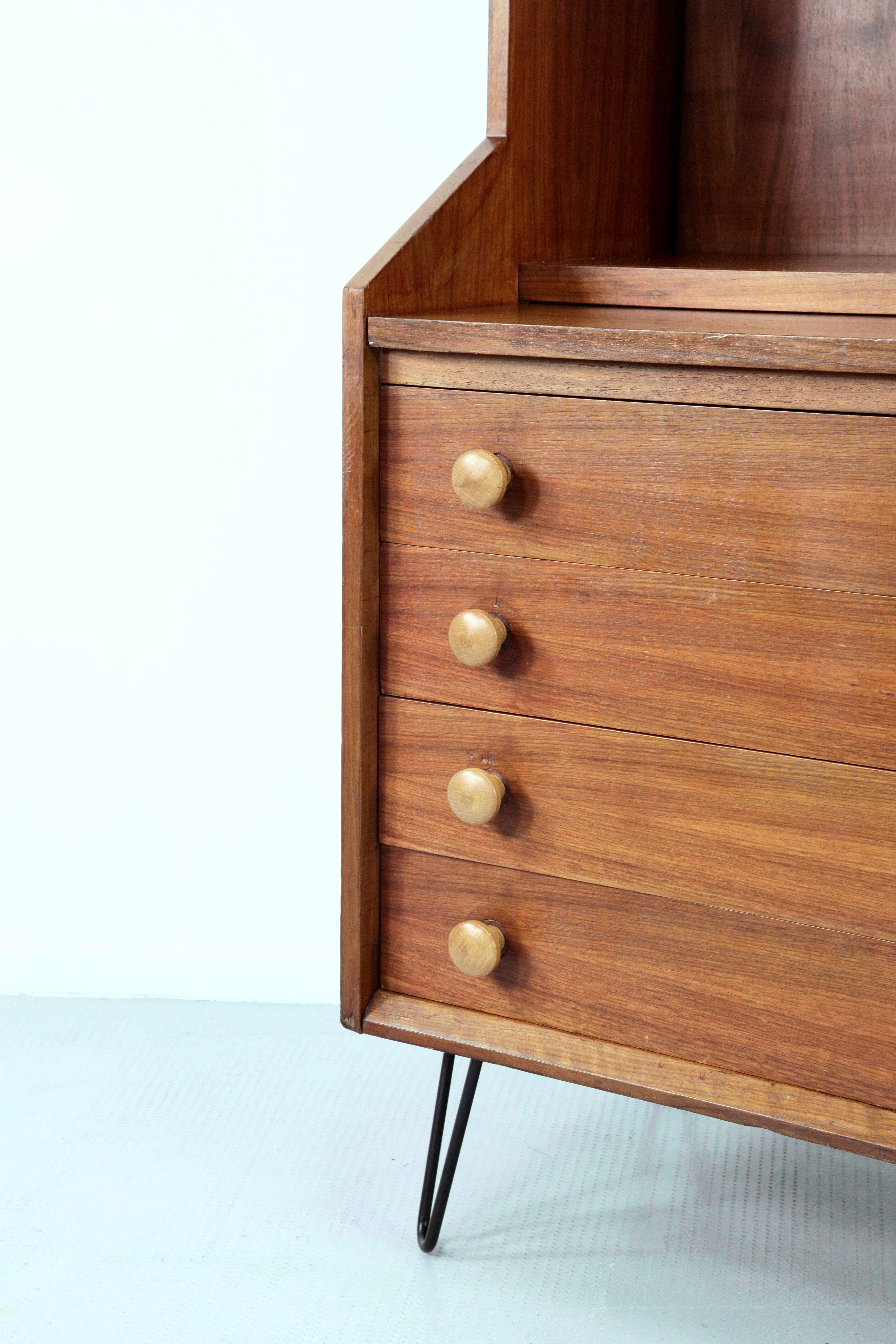 Italian midcentury bureau in teak