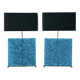 Turquoise fractal resin table lamps, 1980s