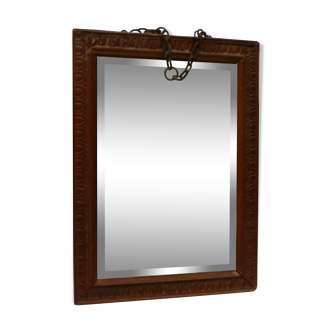 Old bevelled mirror 19th 14x20cm