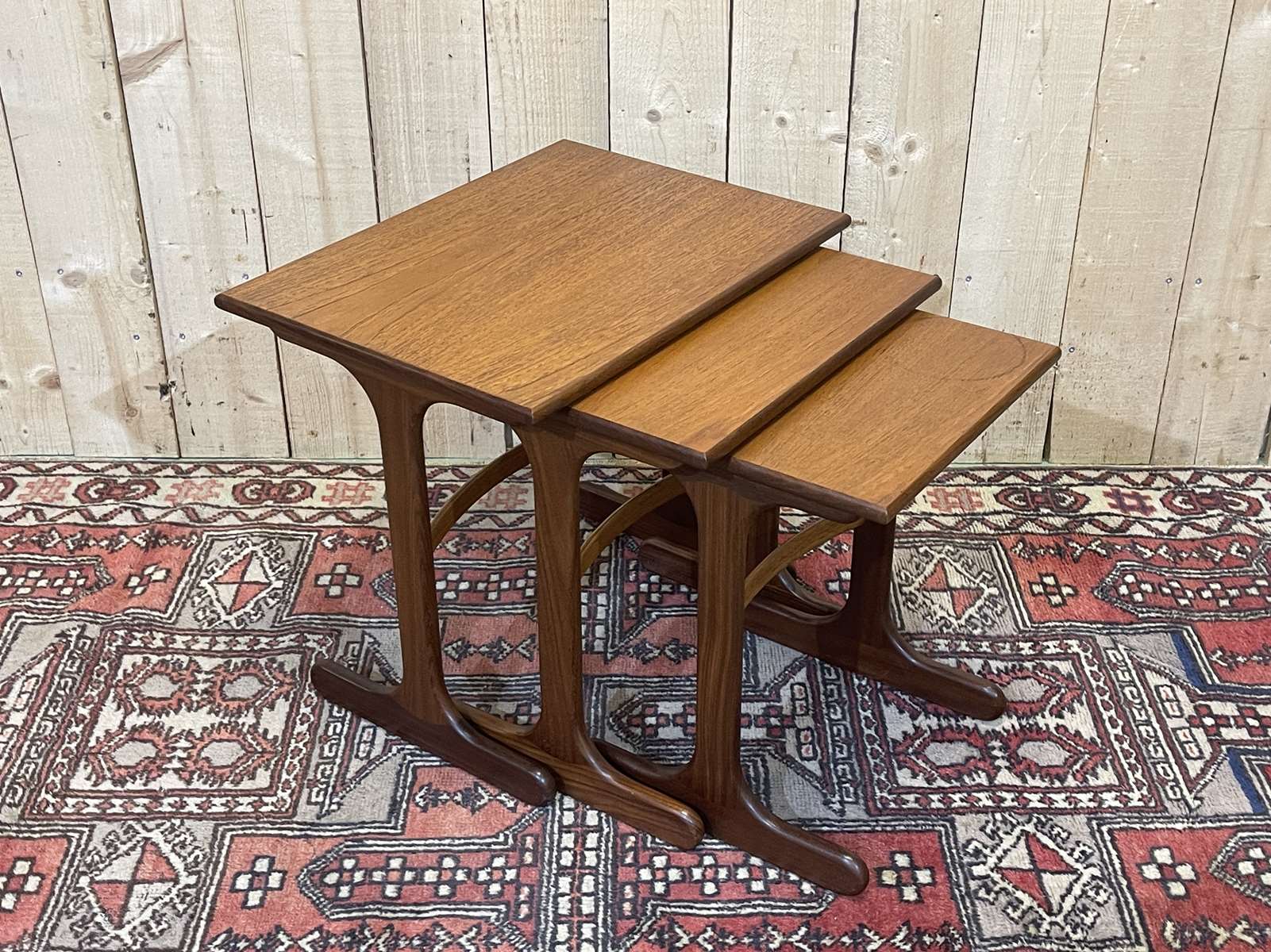 Suite of 3 teak nesting tables from the brand G-Plan