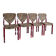 4 red lacquered zebra chairs