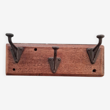 Patère porte manteau bois et métal