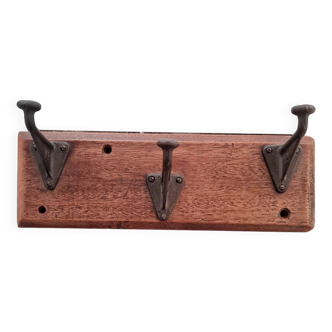 Wood and metal coat hook