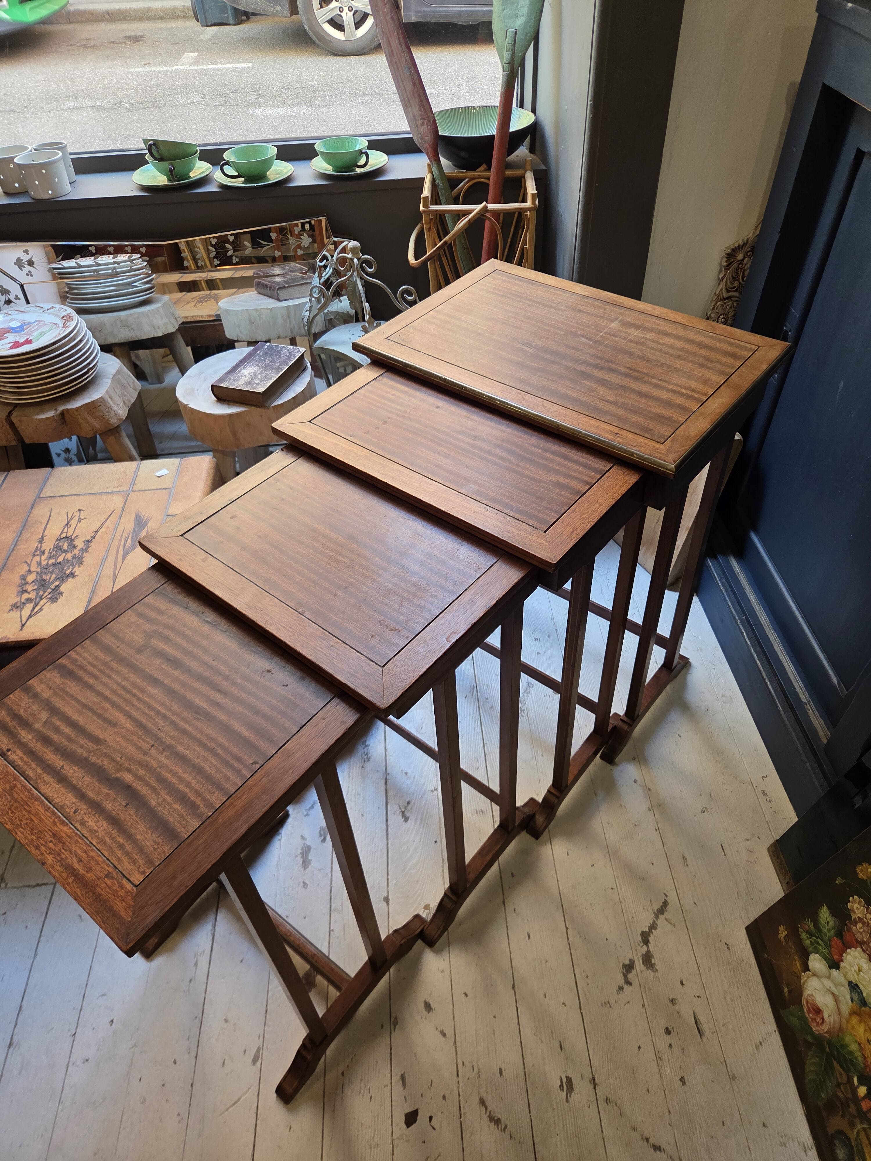 nesting tables mahogany