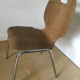 Vintage chair wood and chrome