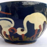 Blue ceramic Alsace bowl with storks