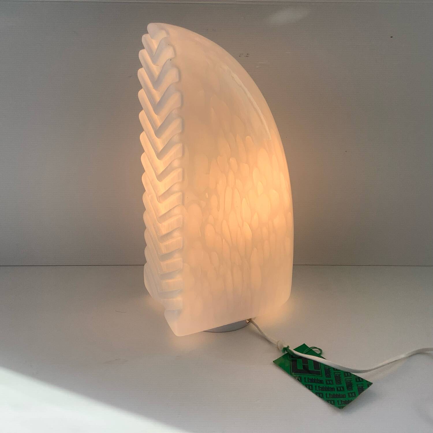Vintage Fabbian Italy Passarola Lamp Murano Marble Glass Rare Chevron