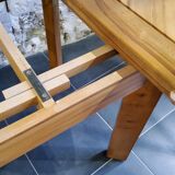 Extendable dining table in solid elm by Maison Regain 1960