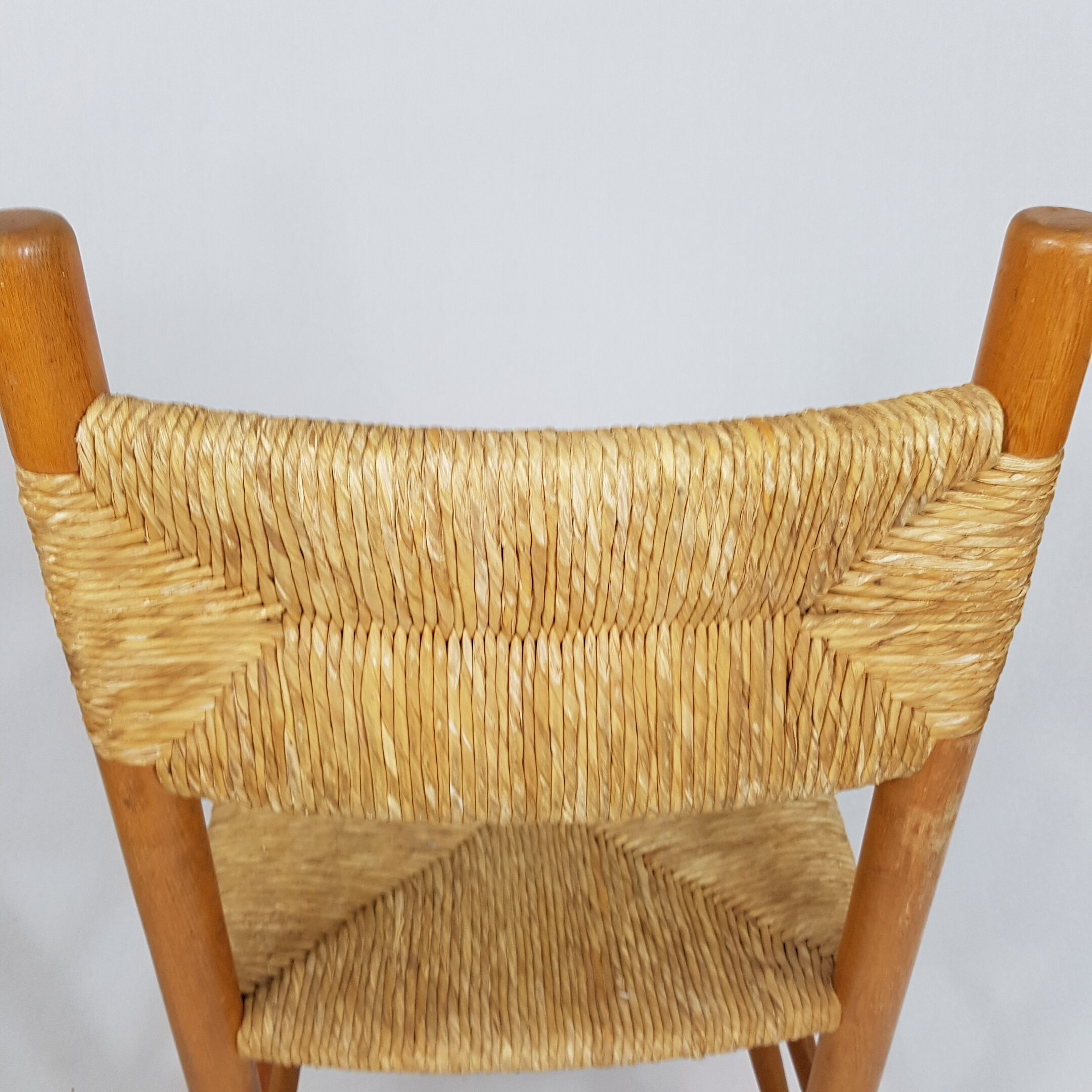 Chaises paillées rustiques années 70