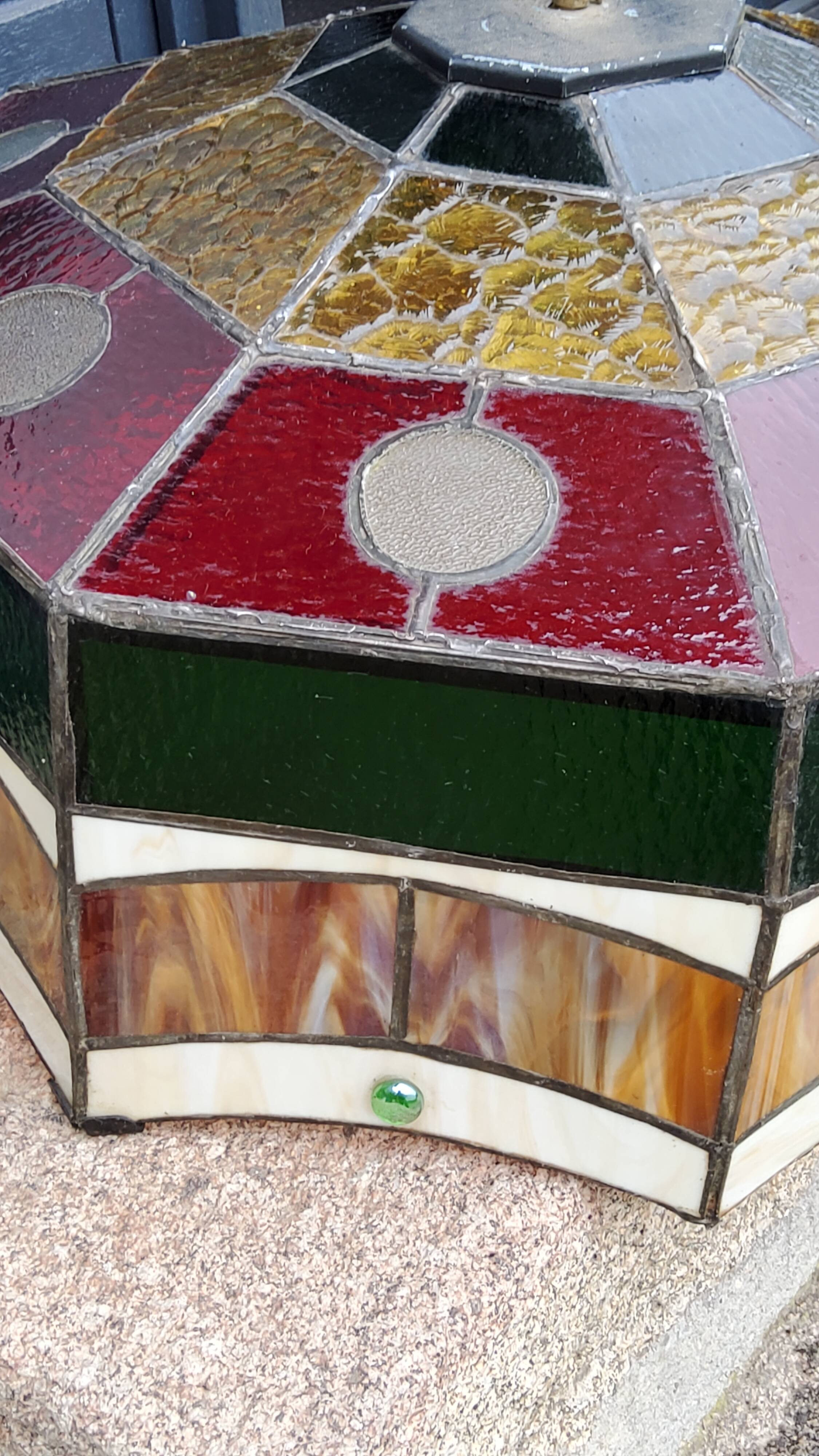 Art style stained glass suspension, diameter 58cm