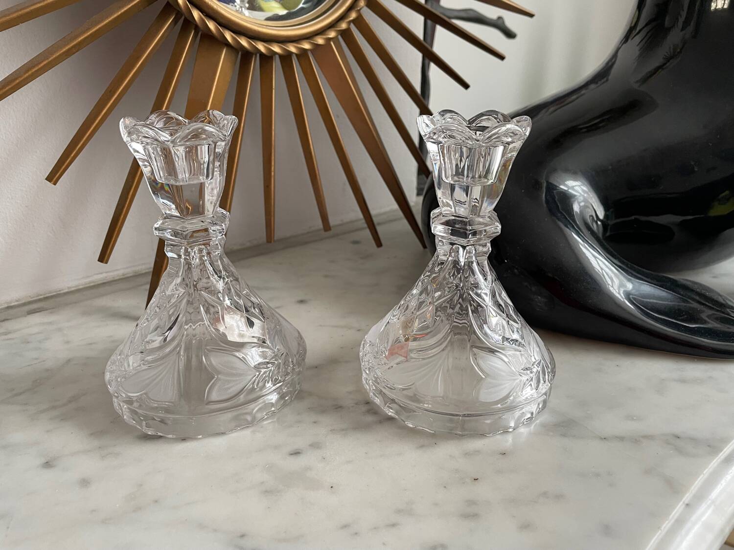 Paire de bougeoirs cristal