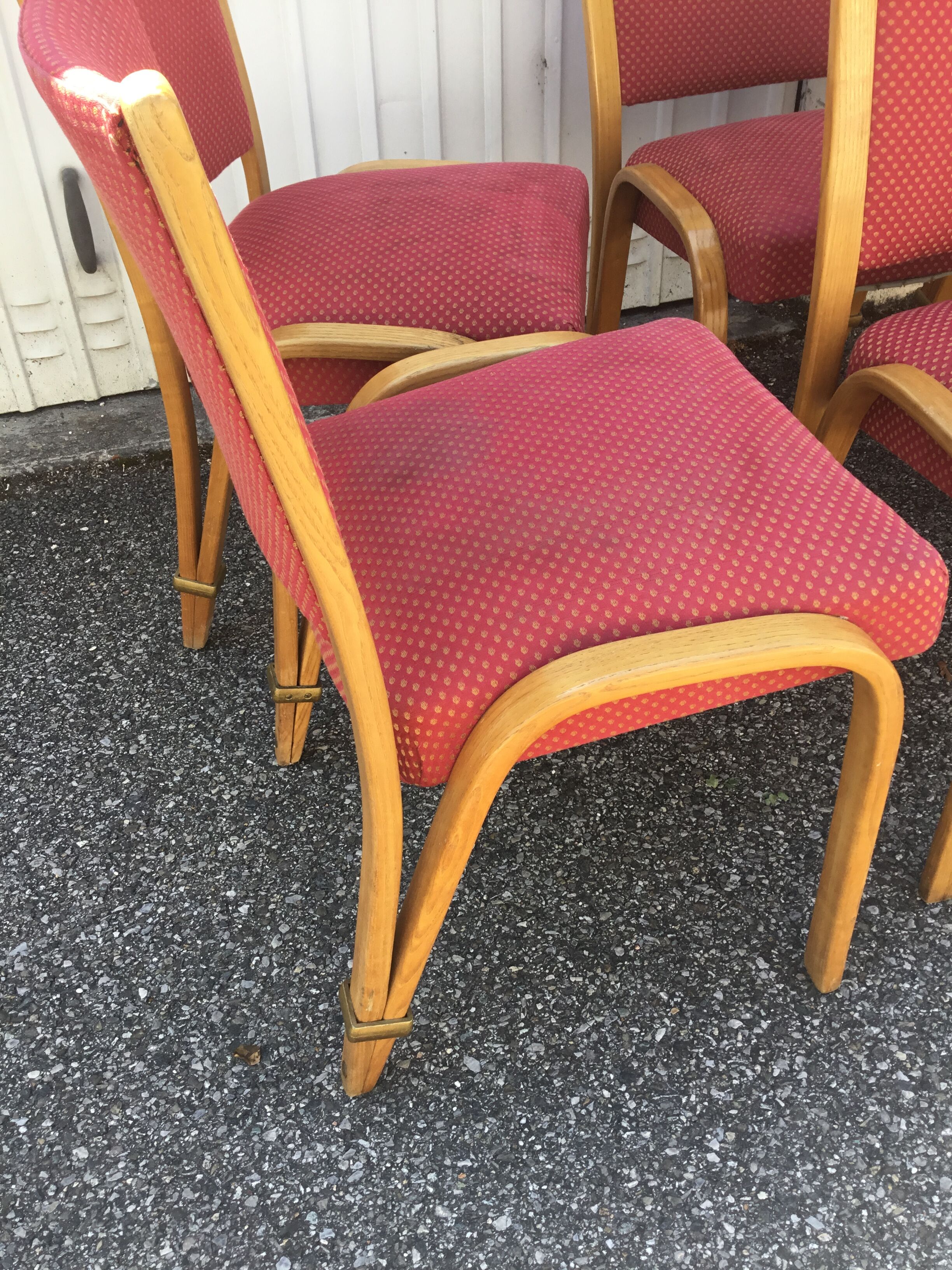 Series of 6 bow wood steiner chairs